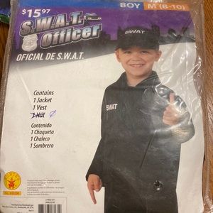 Kids S.W.A.T. Officer Jacket and vest set only.  No hat in set!!